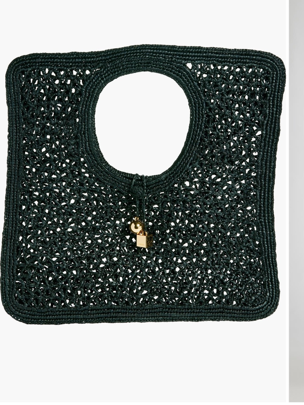 Jacquemus woven black Le Spaggia tote with gold charm